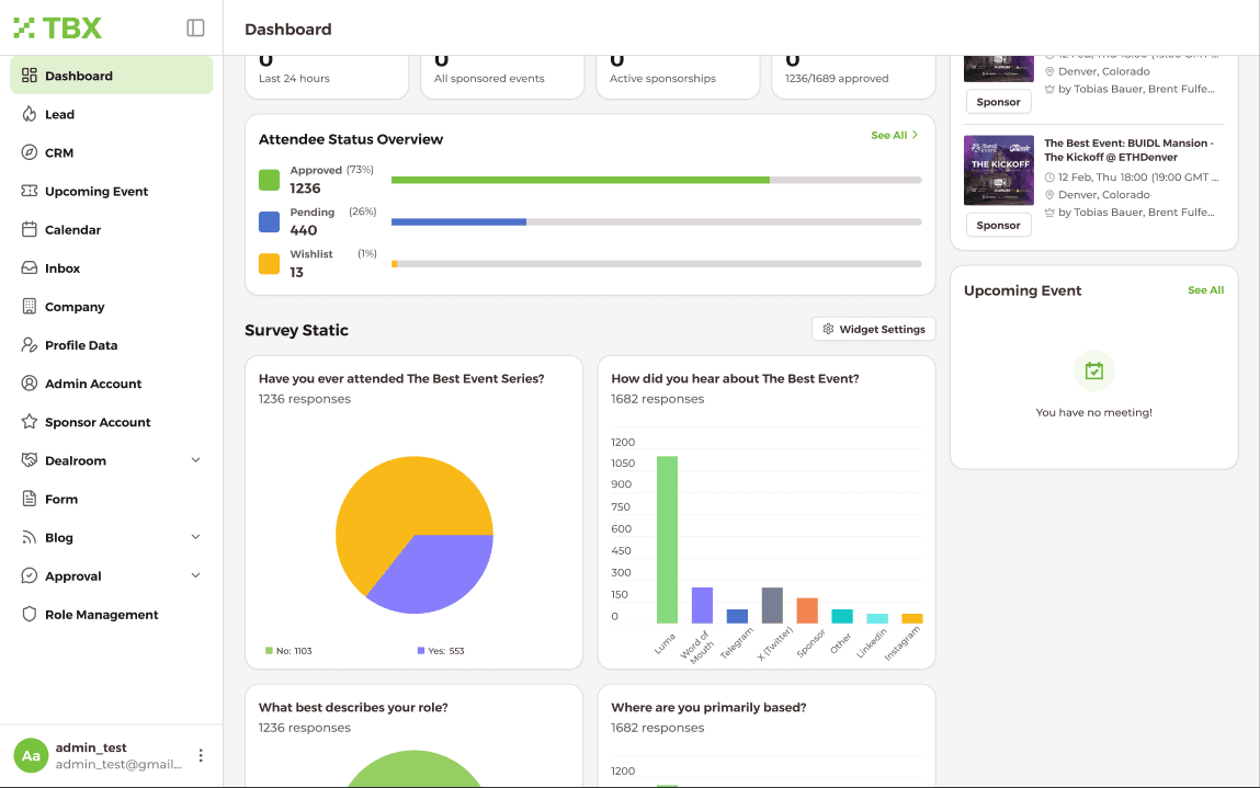 TBX Platform Dashboard - AI Search Builder